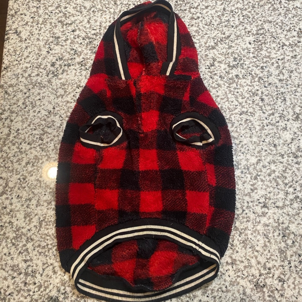 Dog fleece plaid jacket